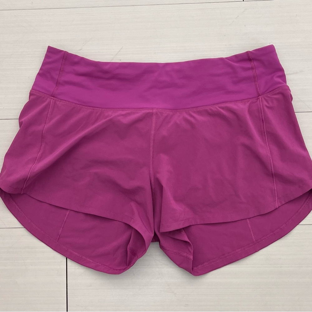 Lululemon 4 inch Speed Up Shorts Vivid Plum Mid Rise